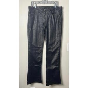 RALPH LAUREN BLACK LABEL GUNMETAL WAX WIDE LEG JEANS